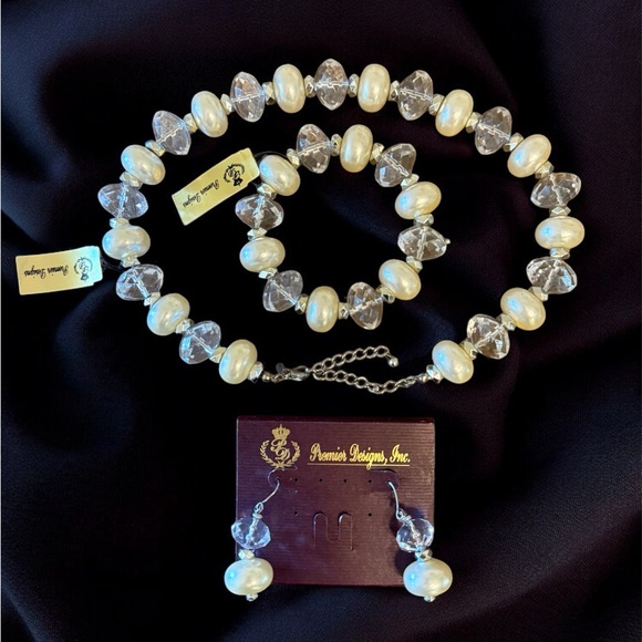 Premier Designs Jewelry - Premier Designs Faux Pearl and Crystal Necklace Set